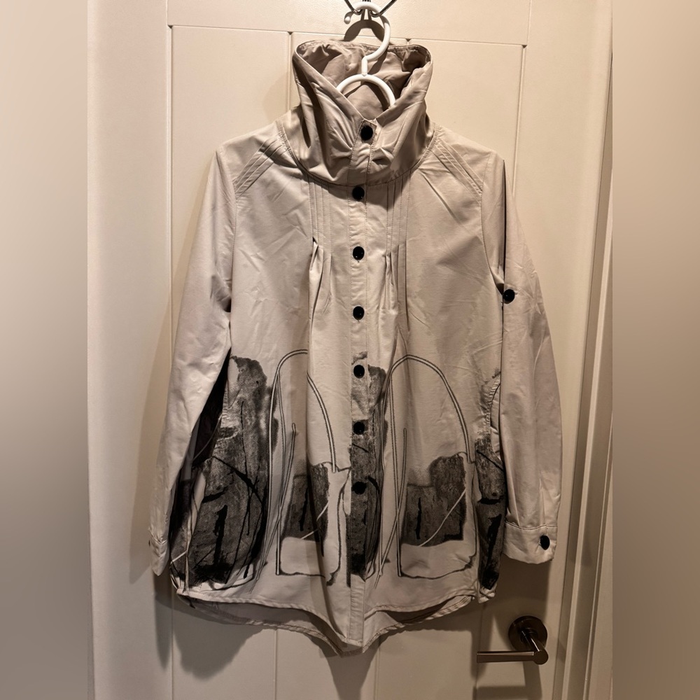 Model France Light Beige Button Front Coat